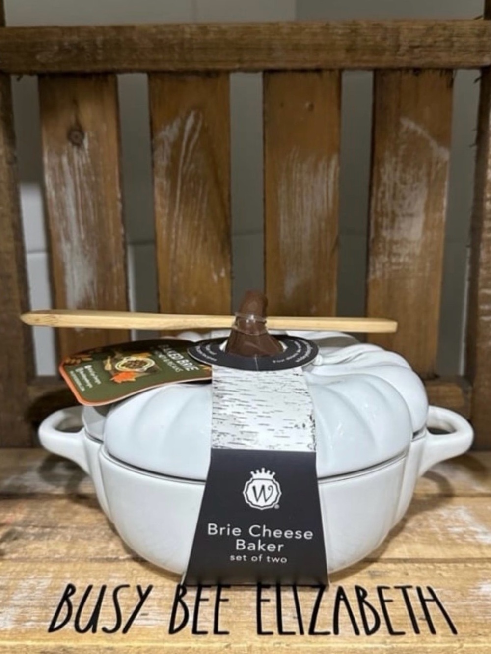 🆕 White Pumpkin Brie Cheese Baker Set!